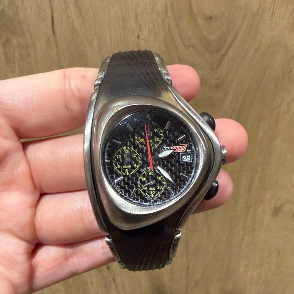 Bonspeed chronograph watch with carbon fiber dial